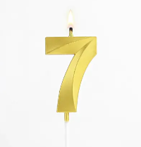 Golden number 7 candle
